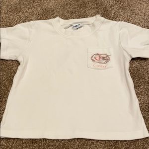 Boys white short sleeve shirt baseball design